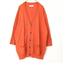 BACK NUMBER オレンジ Vネック カーディガン L 七分袖 羽織り