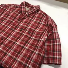 G.H BASS&CO アウトドアシャツ 半袖 チェック柄 赤 メンズXL