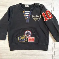 ミキハウス ダブルB トレーナー 90 日本製 ワッペン くま　ナンバリング