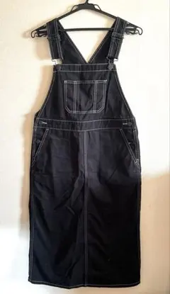 GU サロペットワンピース デニム風 ブラック レディース ジーンズ