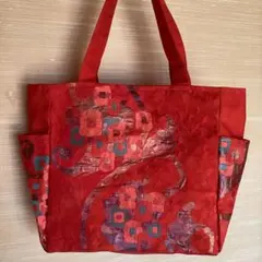 帯リメイクトートバッグ＊サイドポケット付