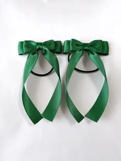 318 たれ付きヘアゴム　緑