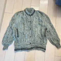 美品ヴィンテージレトロモヘアニットカーディガン 長袖古着屋