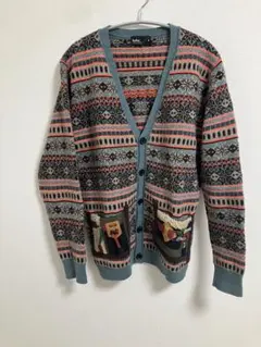 kolor カラー　フェアアイルパッチカーディガン セーター　サイズ3 グレー系のサムネイル