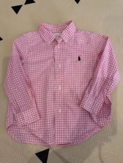 ラルフローレン ピンクチェックシャツ　24m 90cm