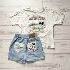 120㎝ LITTC Disney 100周年 Tシャツ＆デニムショートパンツ