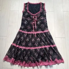 Y2K 00s ANNA SUI アナスイ USA製 花柄 レース ワンピース