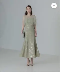 Leja チュールフリルボレロペイントマーメイドドレス S GREEN