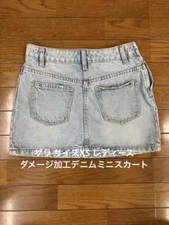 ザラ サイズXS レディース ダメージ加工デニムミニスカートのサムネイル