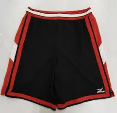 H626　ミズノ　ハーフパンツ　練習用パンツ　黒×赤　XOサイズ　MIZUNO