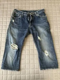 EDWIN 505 赤耳セルビッジ デニム色落ち良好 カットオフ ヴィンテージ風