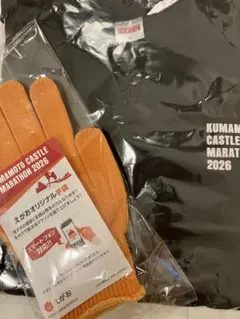 【キュー様ご成約】熊本城マラソン2026 Tシャツ(Mサイズ)＆手袋