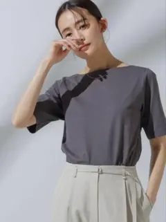 ナノユニバース Anti Soaked 汗染み防止ボートネックTシャツ