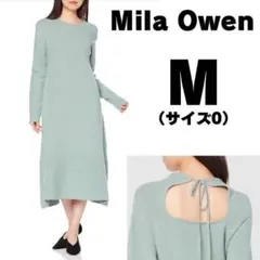 Mila Owen ミラオーウェン リブニット ロングワンピース 長袖 背中開き