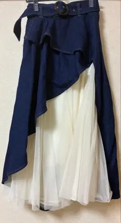 リゼクシー　チュールボリュームスカート　インディゴ