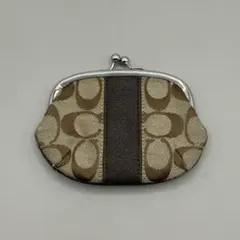 Coach Signature Brown Clasp Coin Purse