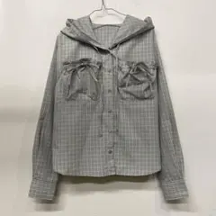 nemne ネンネ チェック フード ブラウスのサムネイル