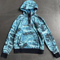 ARMANI EXCHANGE 水面模様 ハーフジップパーカー メンズxs