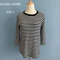 GLOBAL WORK 長袖カットソー ボーダー