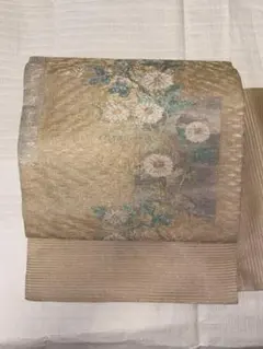 ぼーる 様専用O中古美品 袋帯 夏物 絽地 丸に花模様 白□N80519-25