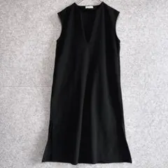 【セレクトモカ】肉厚 深Vネック ワイド ジャンパースカート F ワンピース