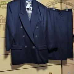 ネイビー ダブルブレストスカートスーツ