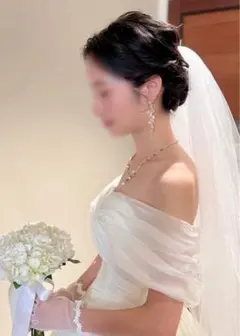 Just Married ブライダルアクセサリー ネックレス＆ピアスセット