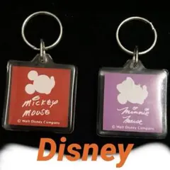 ディズニー　キーホルダー　ミッキーマウス　ミニーマウス　Disney