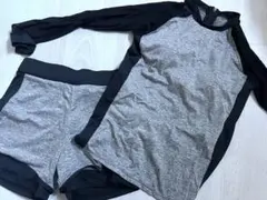 バイカラー 長袖ラッシュガード 韓国風 水着 透け感あり