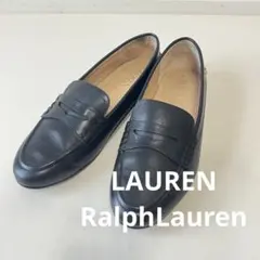【美品】LAUREN RALPH LAUREN ローファー　黒　37 ロゴのサムネイル