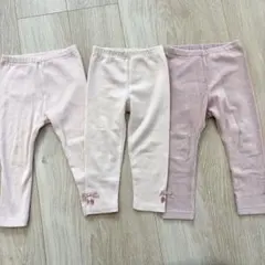 UNIQLO&mamaraku ピンク系レギンス 3点セット 90