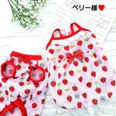 ベリー様❤️いちごメッシュ♡キャミソール♡タンクトップ♡ハンドメイド♡犬服