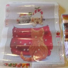 犬とクリスマスのダイアモンドビーズアートキット