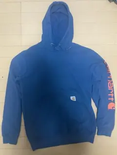 カーハート　パーカー　ブルー　メキシコ製　希少　　Sサイズ　古着　オレンジ