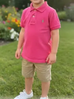 【美品】ラルフローレン キッズ ポロシャツ サイズ5 110cm 鮮やかピンク