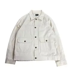 デニムジャケット　Ｇジャン　カバーオール　ホワイト　M 古着　8La