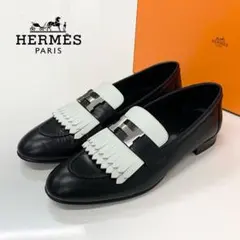 最終価格　エルメス モカシンホット ブラック ケリー金具 39 エルメス モカシンホット ブラック ケリー金具 39 - メルカリ
