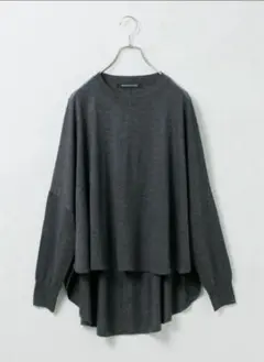 未使用mizuiro ind フロントシーム コクーン オーバー ニット グレー