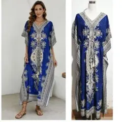 美品❣️アジアンロングワンピース　size L