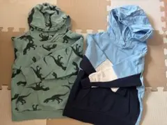 H&M 起毛パーカー2着セット　恐竜　120cm