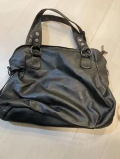 黒 合成皮革 トートバッグ