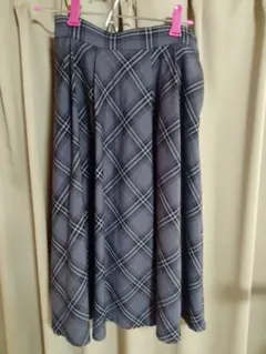 スカート　チェック　膝丈