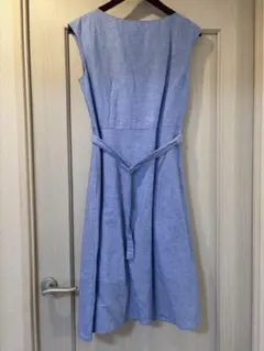 UNIQLO ノースリーブシャツワンピース ブルー M