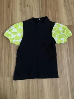 manina パフスリーブ Tシャツ ブラック ドットのサムネイル
