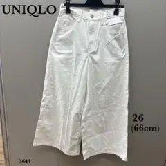 新品❗️『ユニクロ』ハイライズスーパーワイドジーンズ【26(66cm)】白