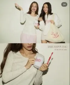 alexiastam福袋2026 マグ&歯ブラシ&トートバッグ+洋服4点