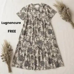 Lugnoncure インド綿 ワンピース ナチュラル ペイズリー 美品K161のサムネイル