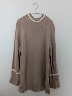 ベージュ ニット セーター古着大きいサイズ