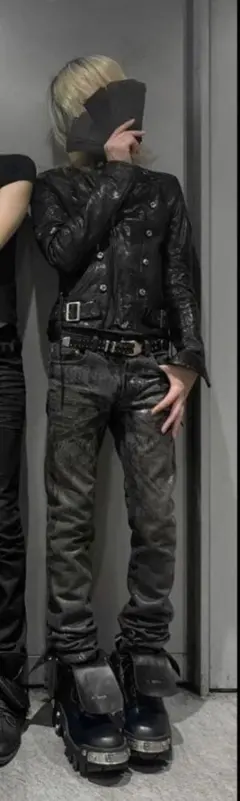 SLY archive leather Napoleon jacket hedi