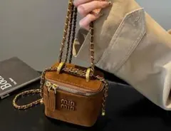 ブラウン スエード ハンドバッグ